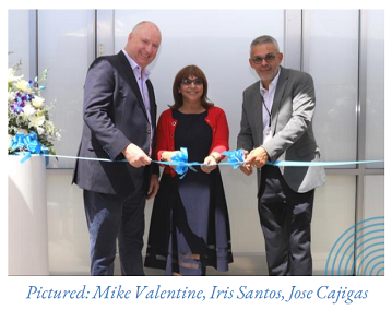 Mike Valentine with Iris Santos and Jose Cajigas in Anasca Puerto Rico cutting ribbon
