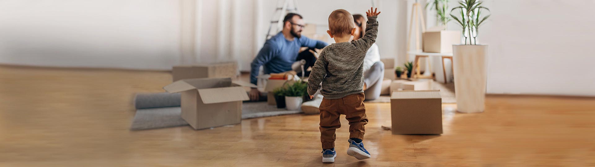 Image of family moving to a new home